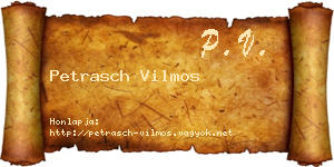 Petrasch Vilmos névjegykártya